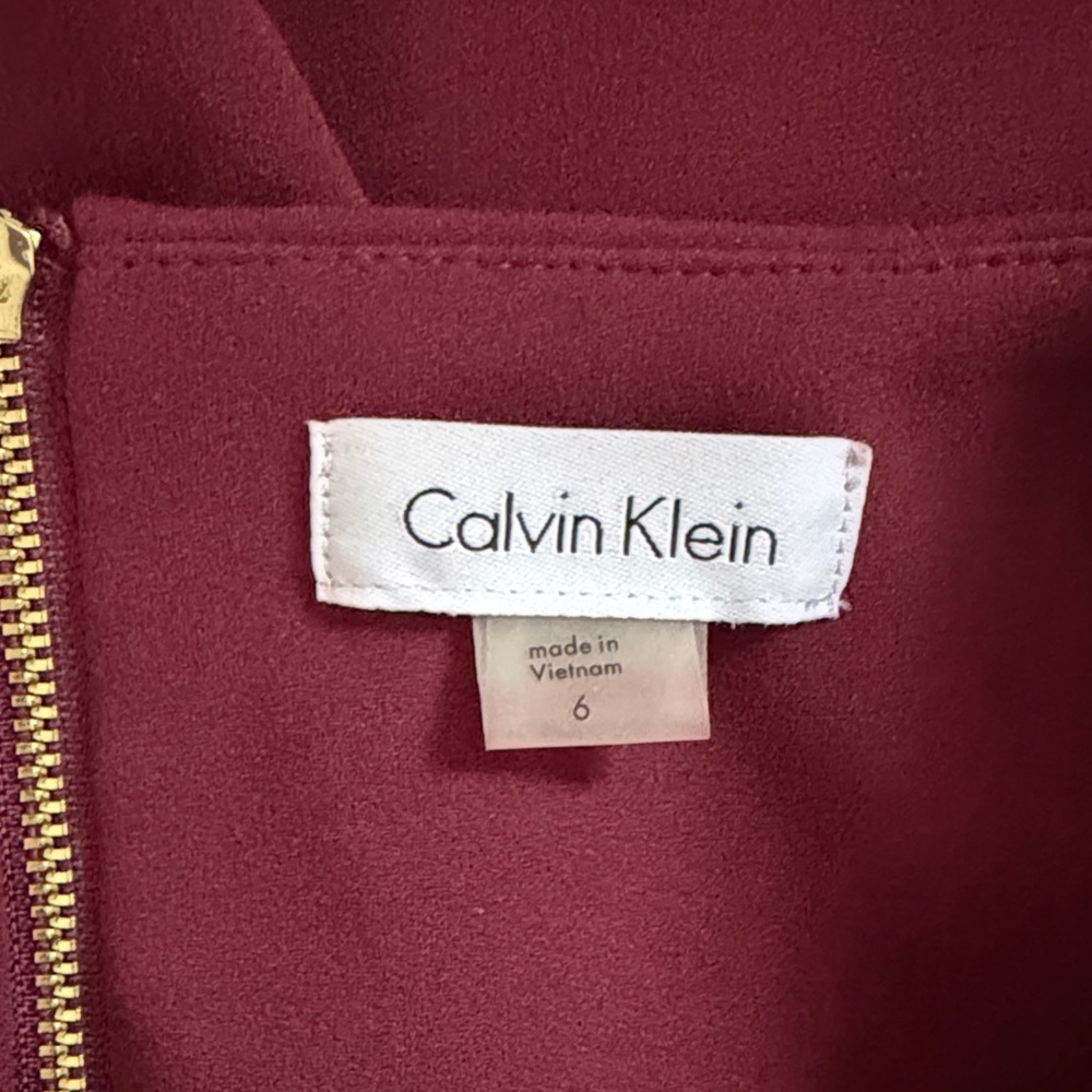 Calvin Klein Burgundy Long Sleeve Dress - Picture 3 of 6